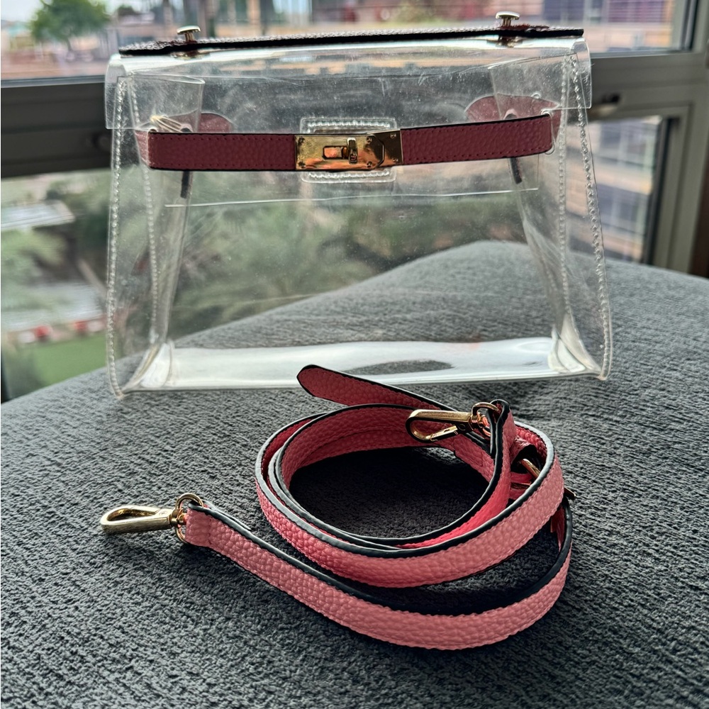 *SOLD* Clear Hermes-style Stadium Crossbody Bag